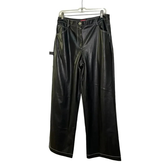 Staud Domino Vegan Leather Cargo Pants size 10 - Picture 2 of 9